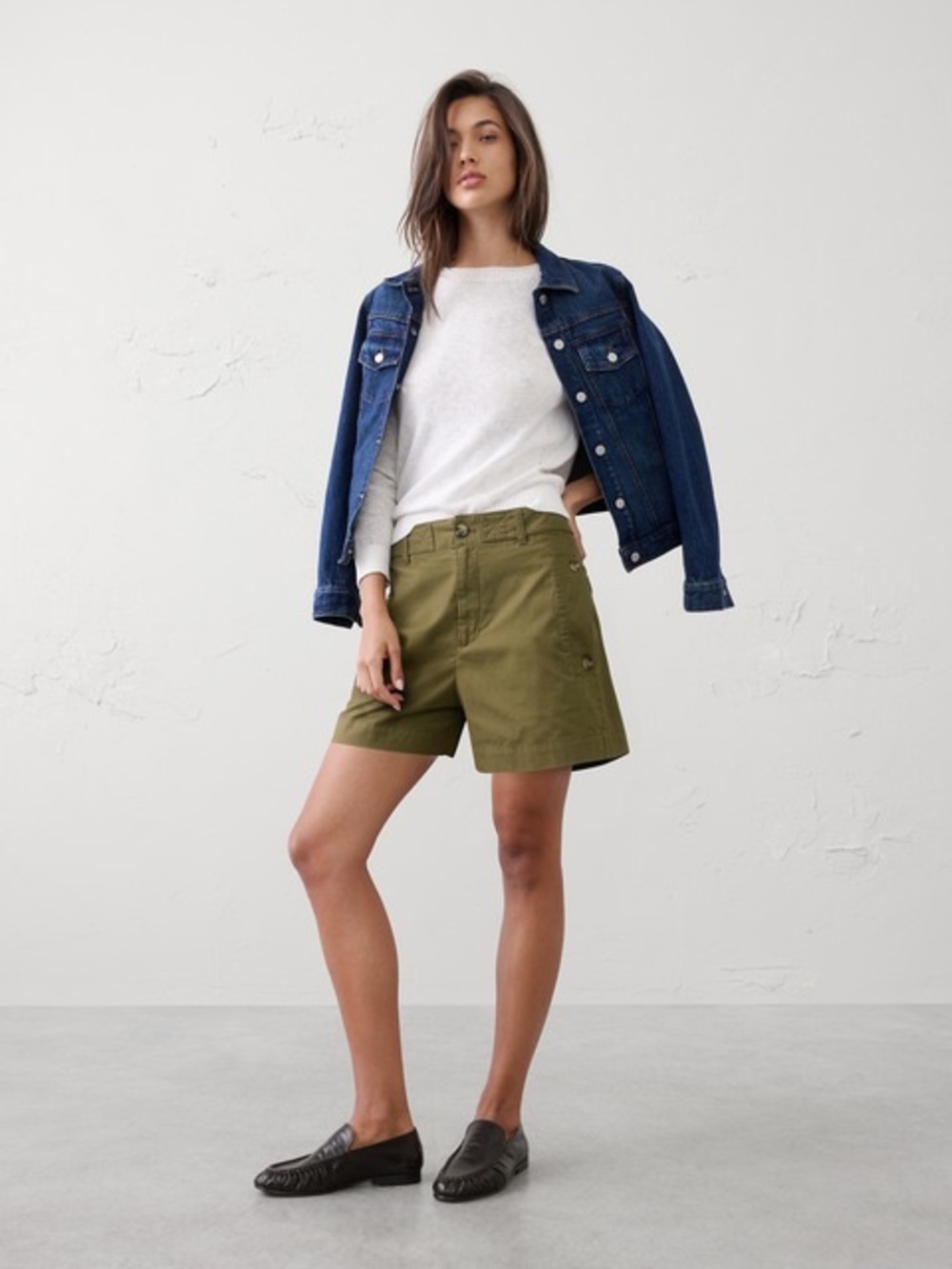 Banana Republic High-Rise Twill Utility Shorts